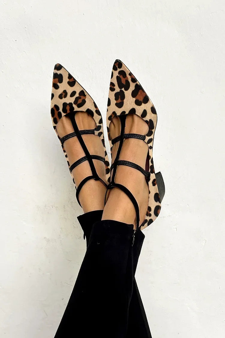 CHLOE – DARING LACE-UP POINTED FLATS