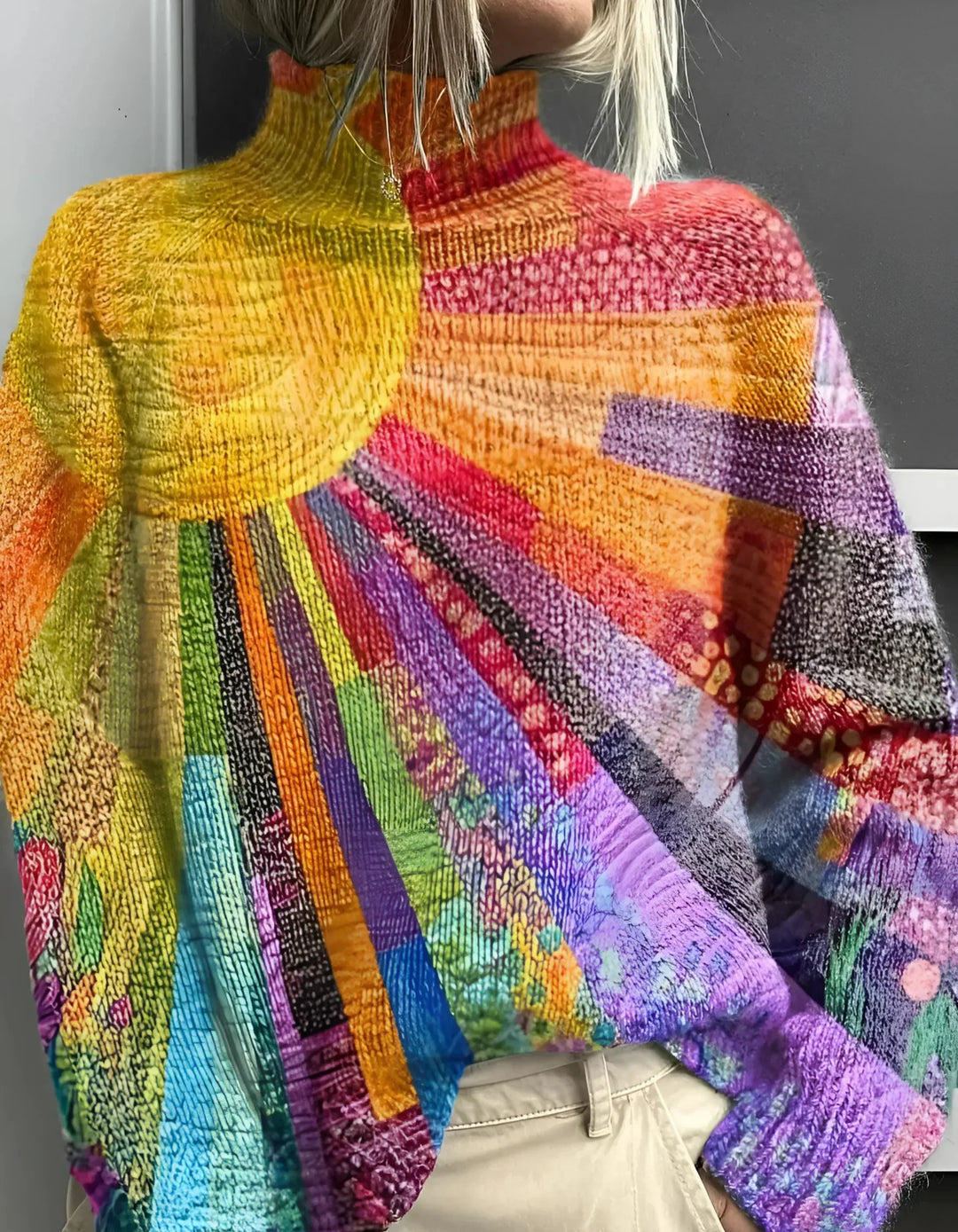 SIENNA – VIBRANT PATCHWORK SWEATER