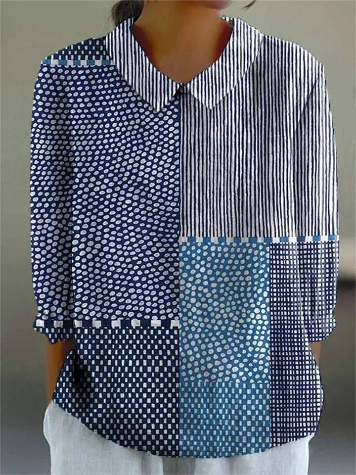RHEA – MIXED PRINT RELAXED BLOUSE