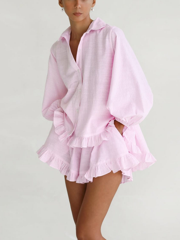 OLIVIA – RUFFLED TWO-PIECE SET