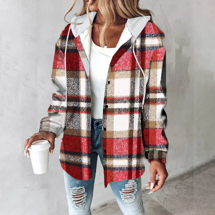 DESTINY – PLAID HOODED SHACKET