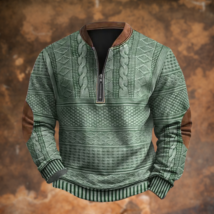 KEATON – TEXTURED HALF-ZIP SWEATSHIRT