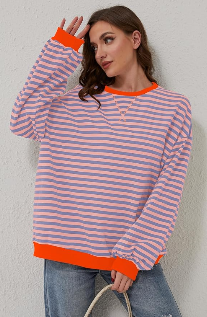 ZOEY – FUNSTRIPE WEEKEND SWEATSHIRT