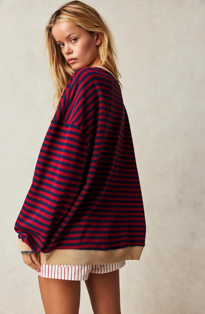 ZOEY – FUNSTRIPE WEEKEND SWEATSHIRT