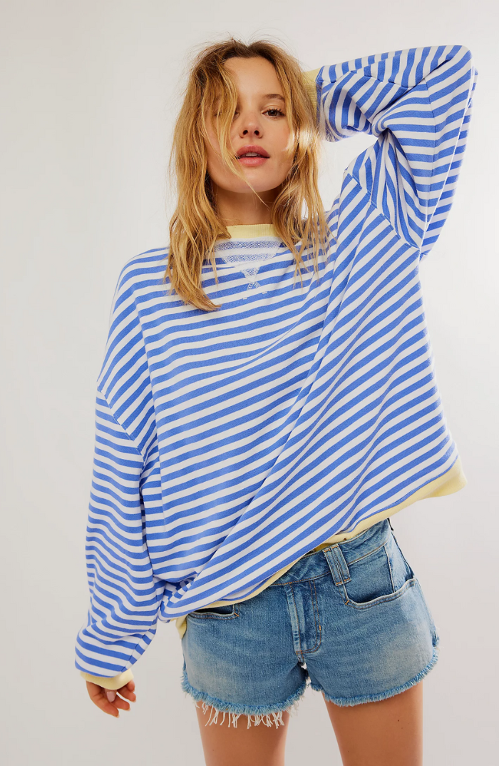 ZOEY – FUNSTRIPE WEEKEND SWEATSHIRT