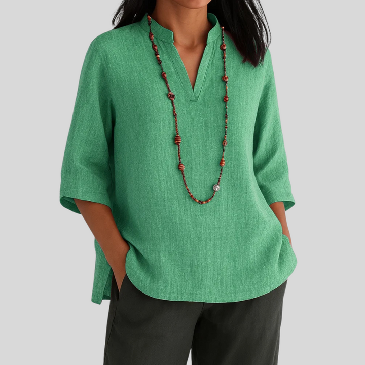 SARAH – RELAXED V-NECK BLOUSE