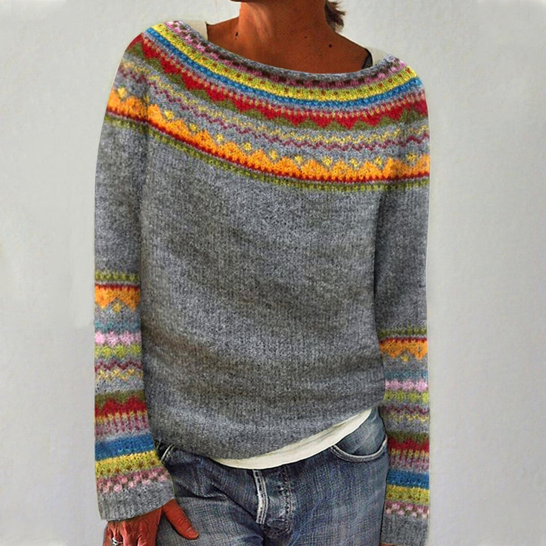 SHAIRA – COZY PATTERNED KNIT SWEATER