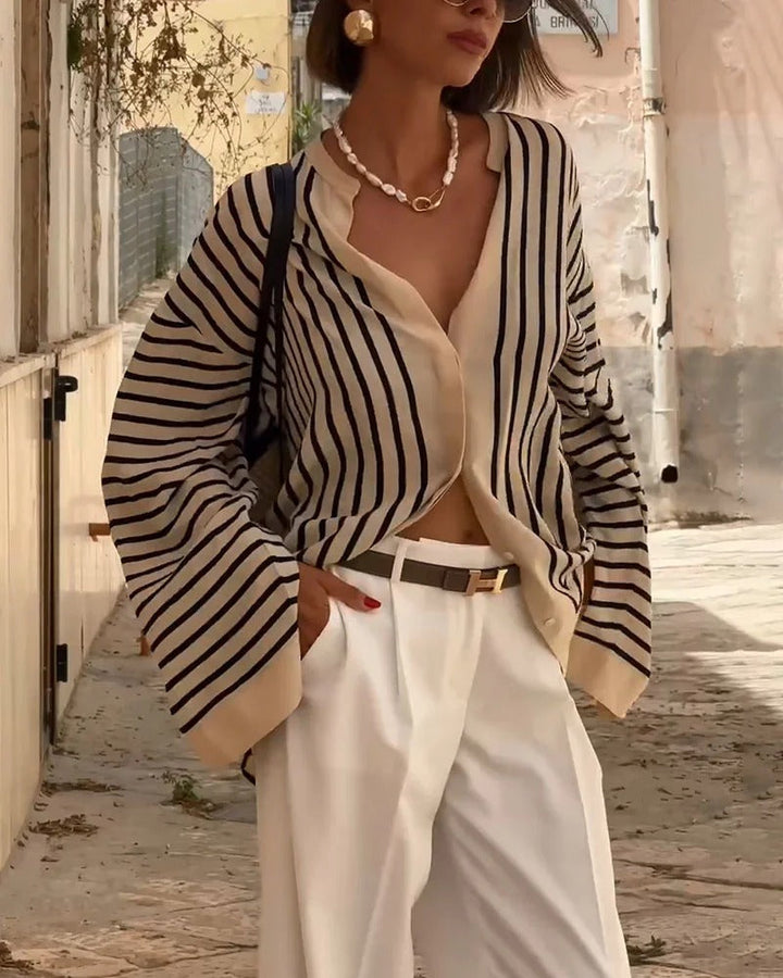 DESTINY – STRIPED FLOWY BLOUSE