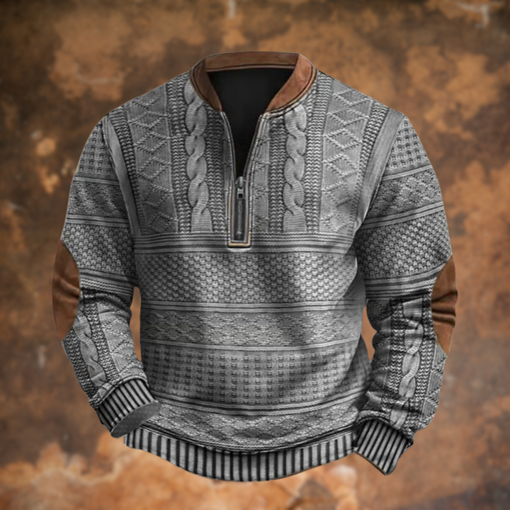KEATON – TEXTURED HALF-ZIP SWEATSHIRT