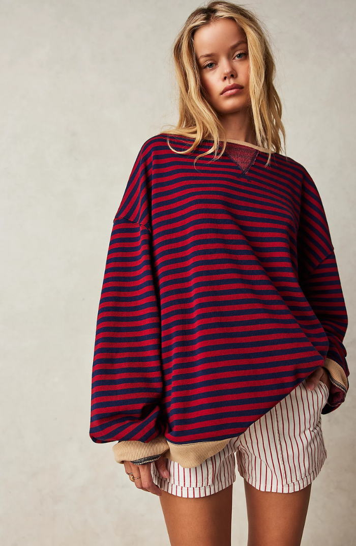 ZOEY – FUNSTRIPE WEEKEND SWEATSHIRT