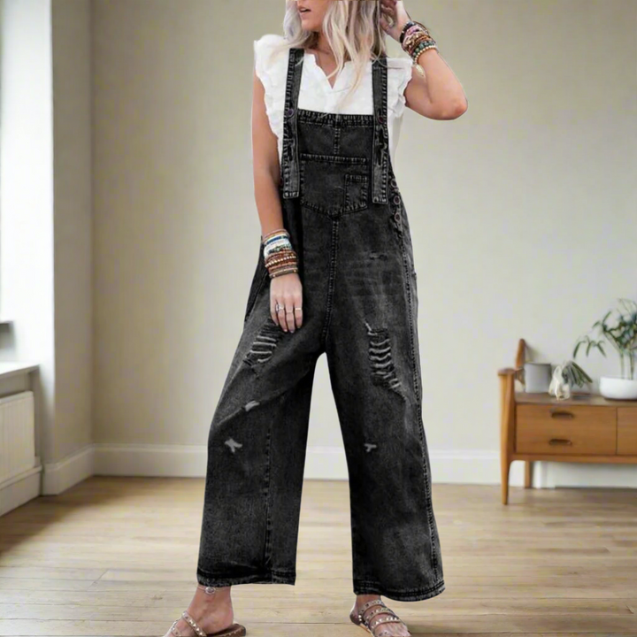ELENA – RELAXED DENIM OVERALLS
