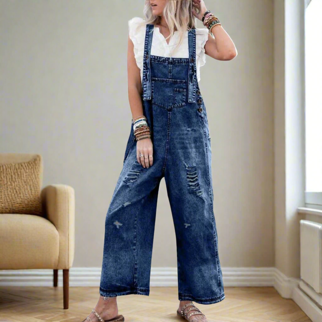 ELENA – RELAXED DENIM OVERALLS