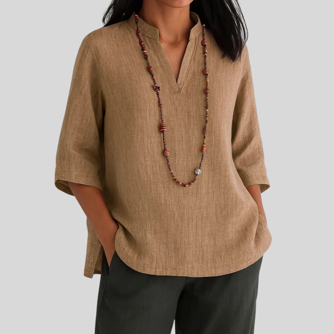 SARAH – RELAXED V-NECK BLOUSE