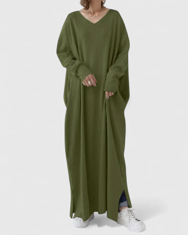 AVA – RELAXED V-NECK MAXI DRESS