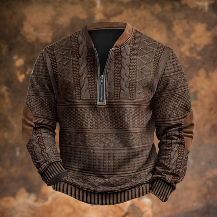KEATON – TEXTURED HALF-ZIP SWEATSHIRT