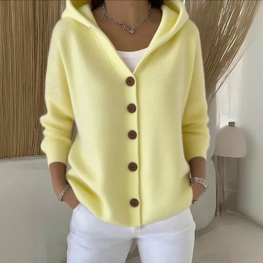 MARIAH – HOODED BUTTON-UP CARDIGAN