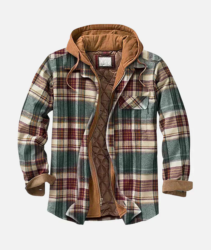 SKY – COZY HOODED PLAID JACKET