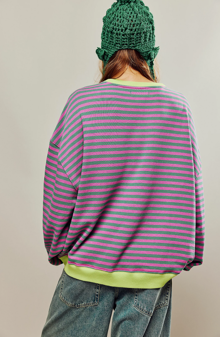ZOEY – FUNSTRIPE WEEKEND SWEATSHIRT