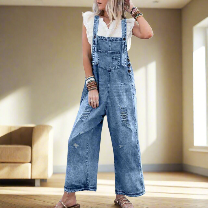 ELENA – RELAXED DENIM OVERALLS