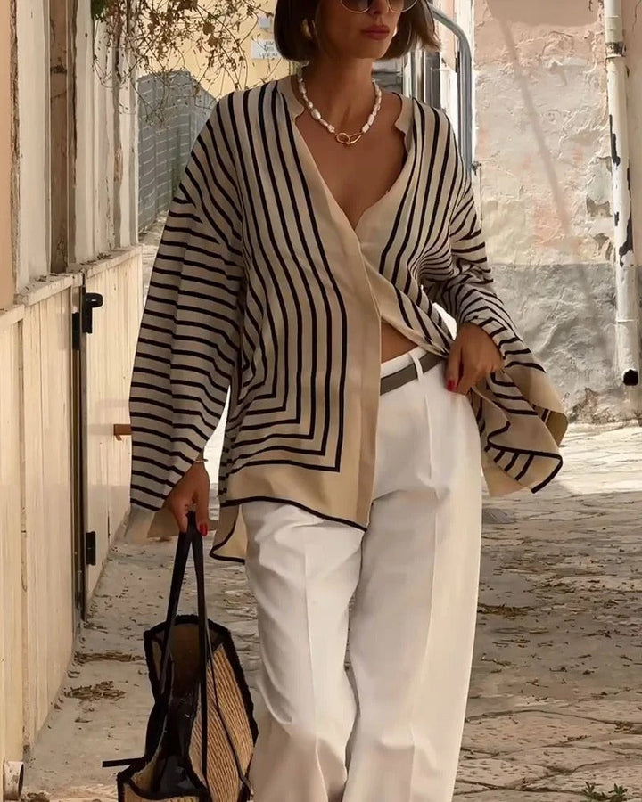 DESTINY – STRIPED FLOWY BLOUSE