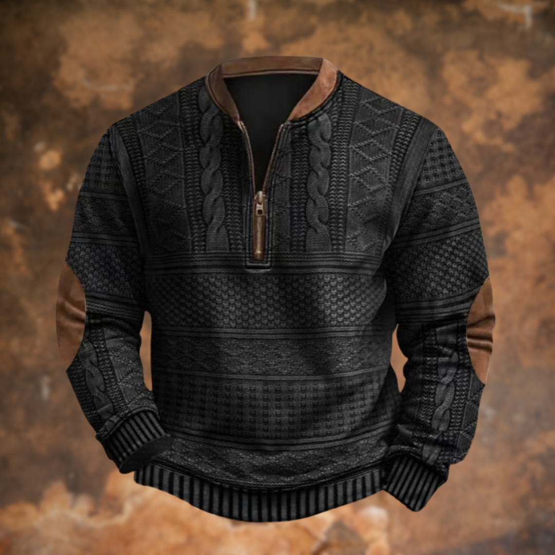 KEATON – TEXTURED HALF-ZIP SWEATSHIRT