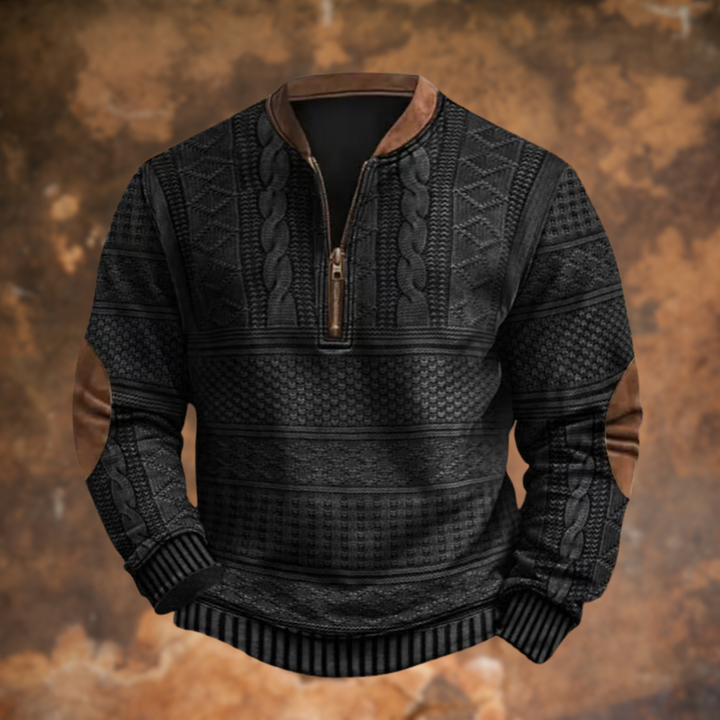 KEATON – TEXTURED HALF-ZIP SWEATSHIRT