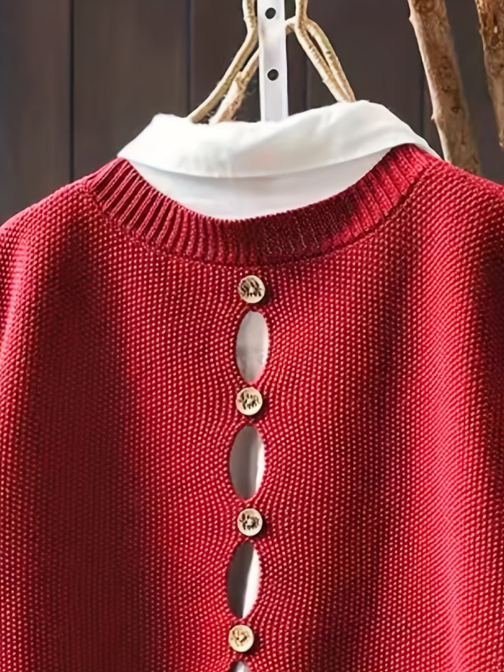 MACKENZIE – BUTTON-BACK KNIT VEST & SHIRT