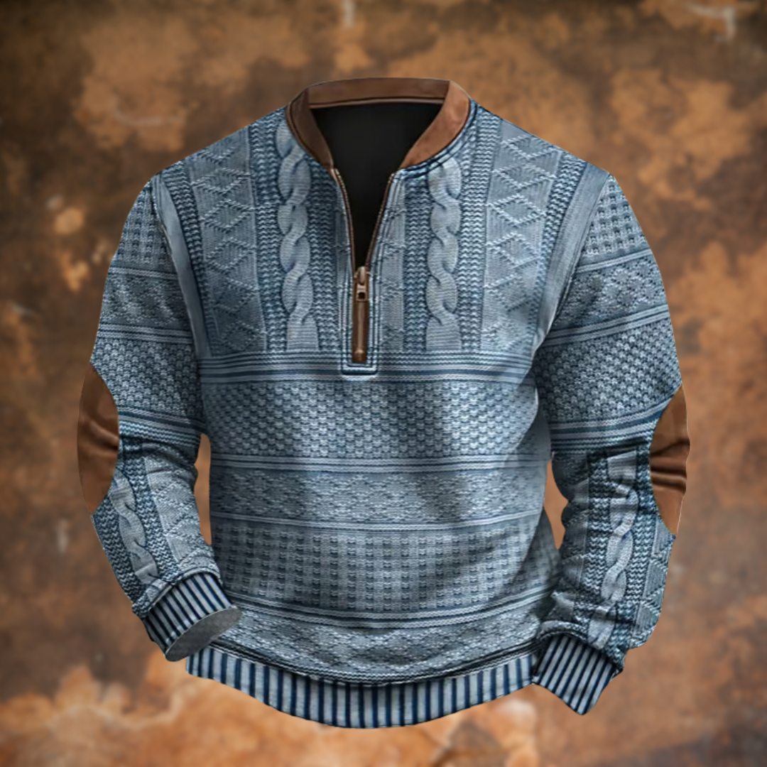 KEATON – TEXTURED HALF-ZIP SWEATSHIRT