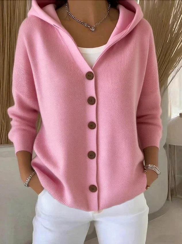MARIAH – HOODED BUTTON-UP CARDIGAN