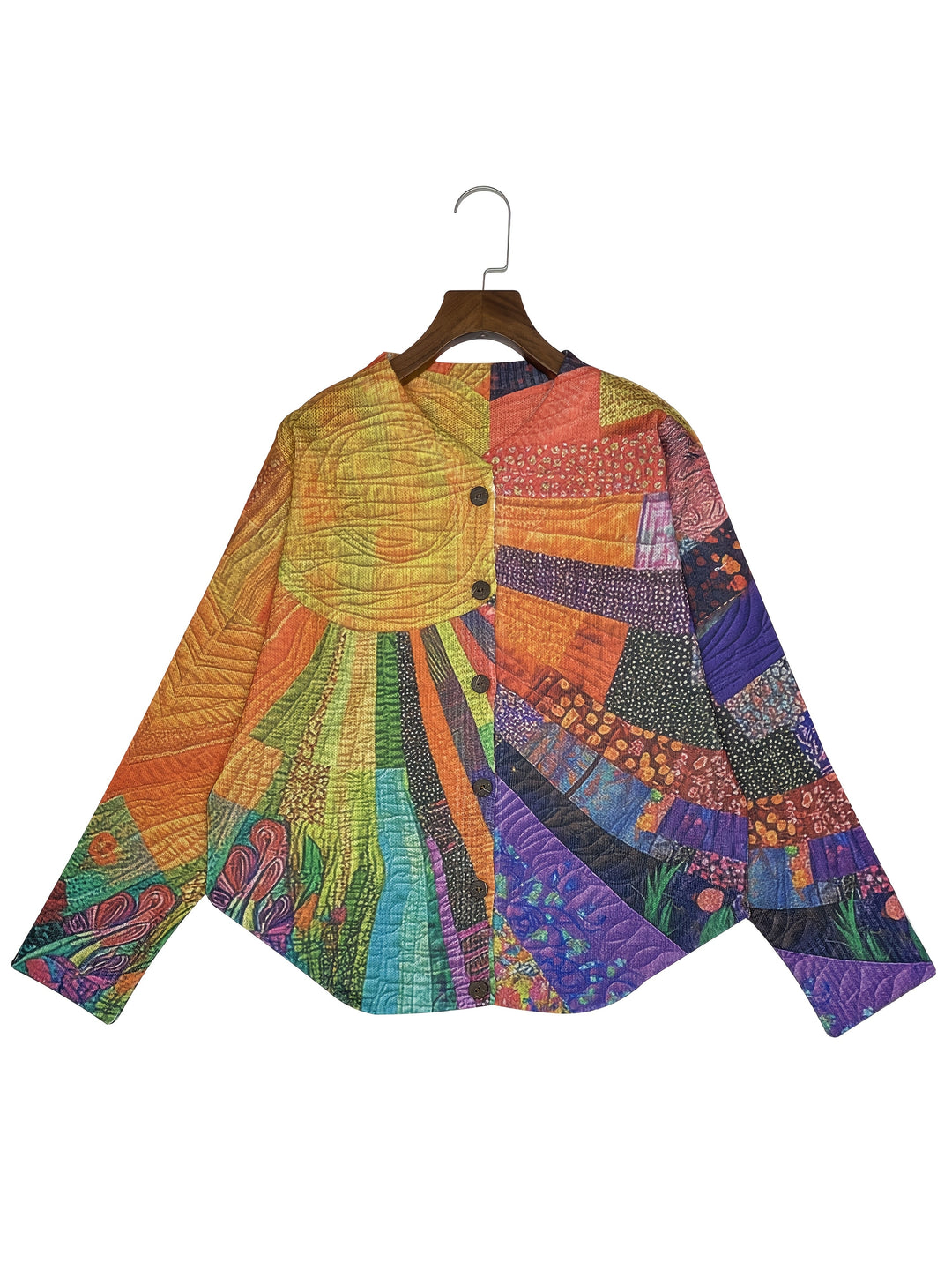 MARIAH – VIBRANT PATCHWORK CARDIGAN