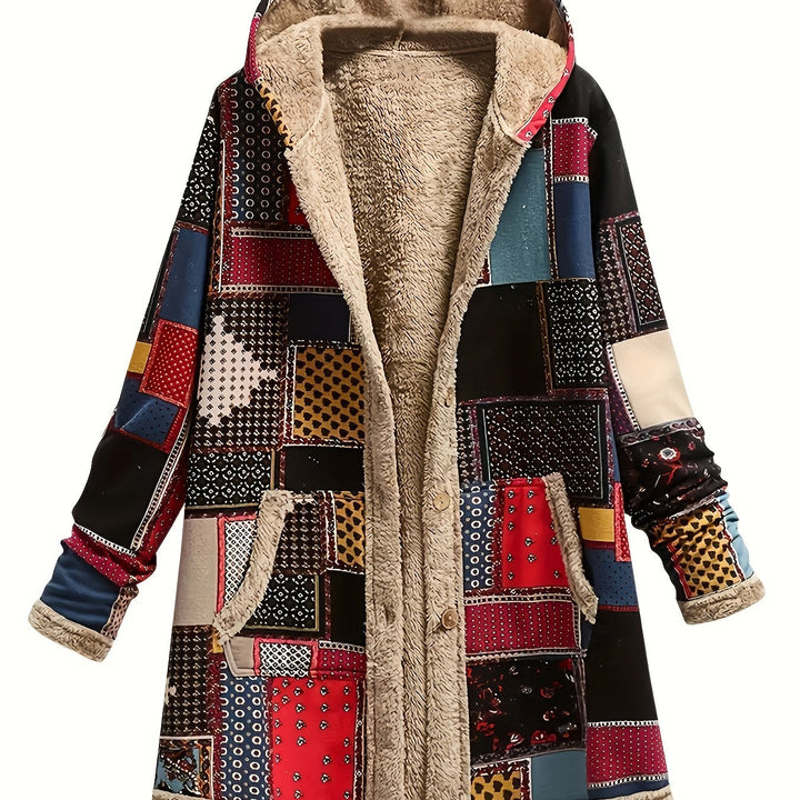 BRIANNA – COZY PATCHWORK HOODED COAT