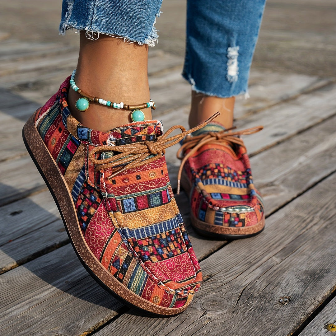 GIANE – BOHO CHIC LACE-UP LOAFERS