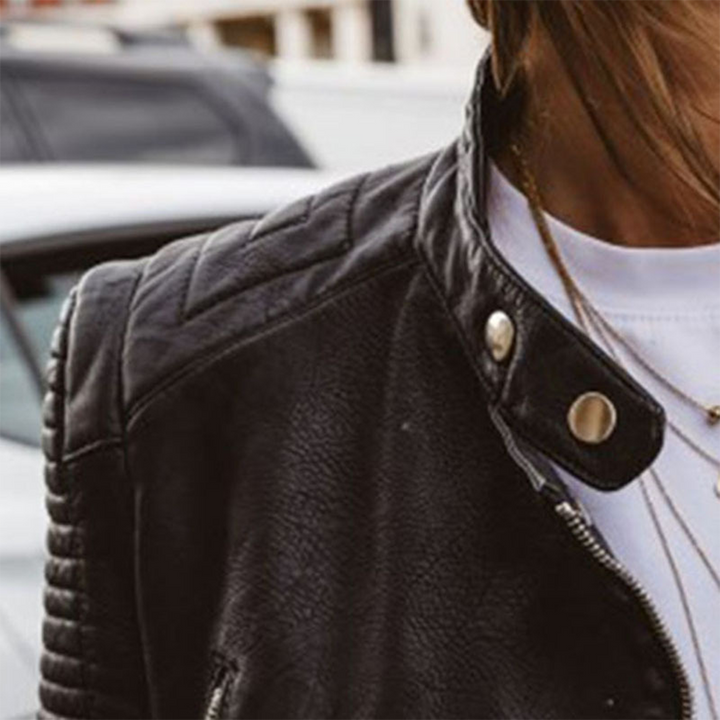 MAYA – RIVETED EDGE BIKER JACKET