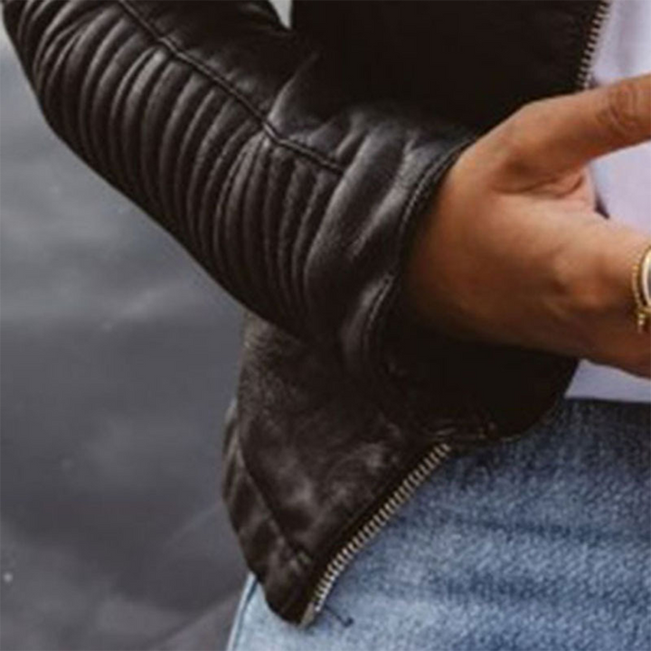 MAYA – RIVETED EDGE BIKER JACKET