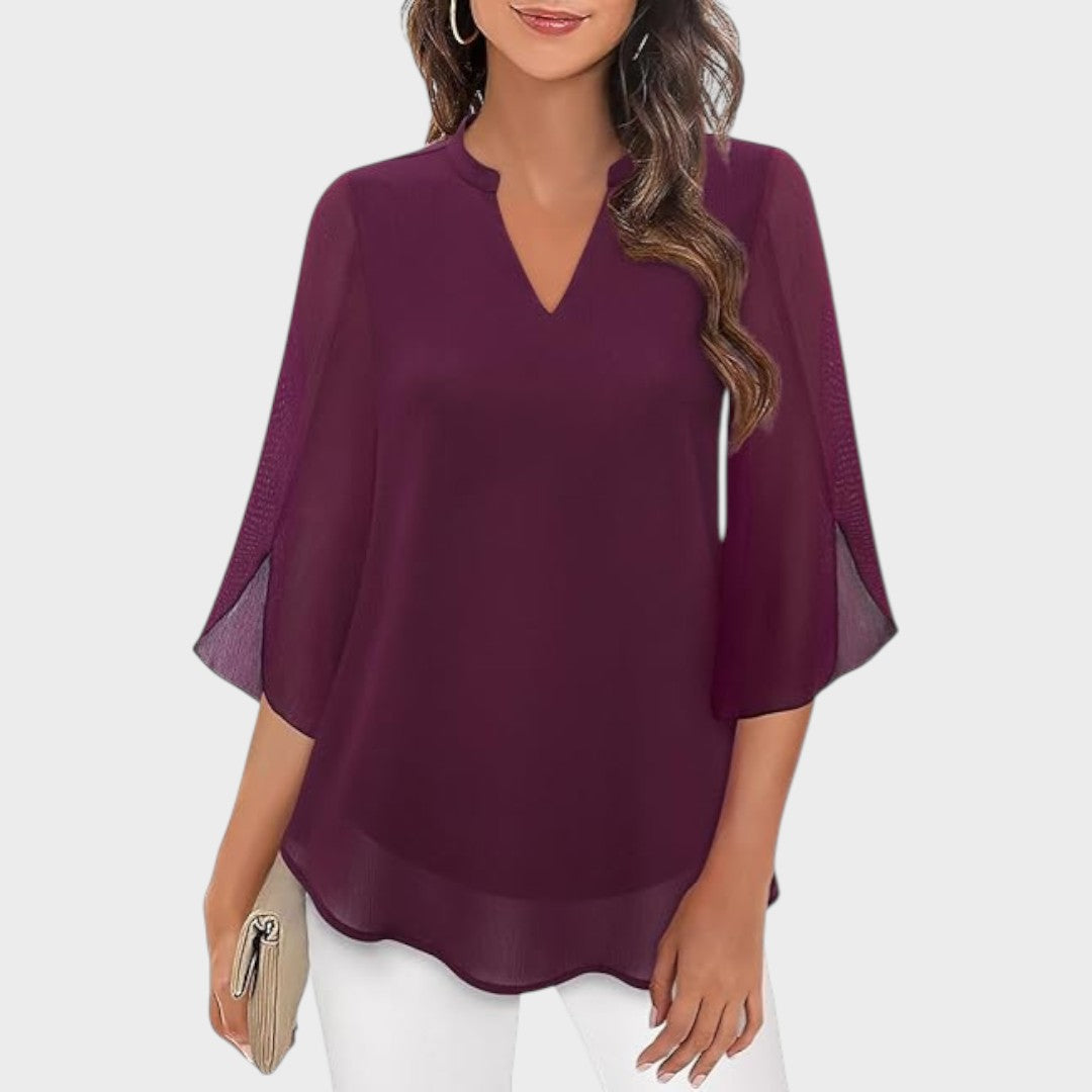 SERENA – ELEGANT FLOW ¾ SLEEVE BLOUSE