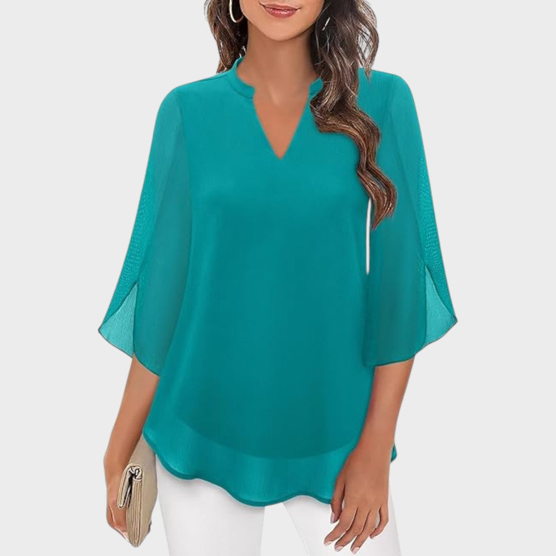 SERENA – ELEGANT FLOW ¾ SLEEVE BLOUSE