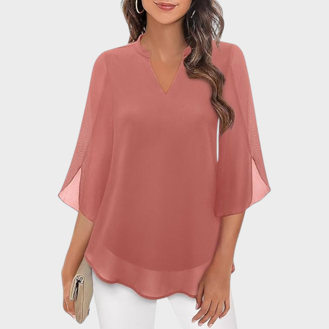 SERENA – ELEGANT FLOW ¾ SLEEVE BLOUSE