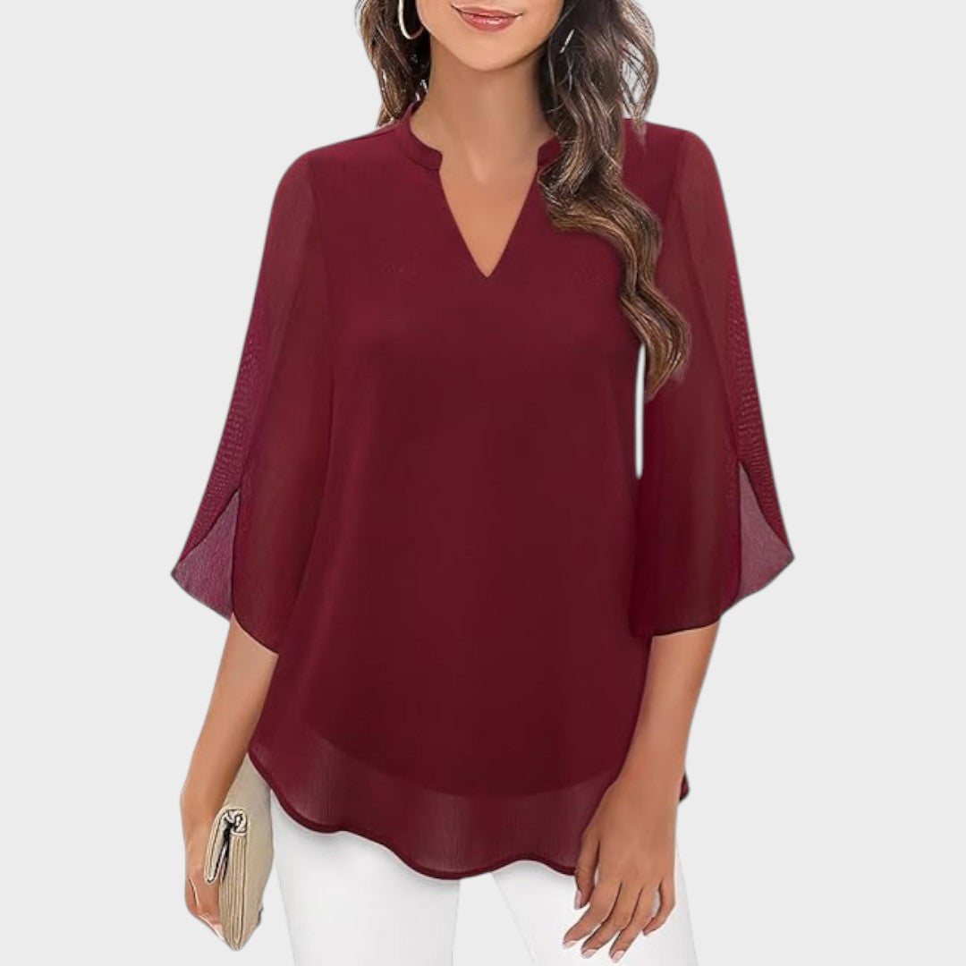 SERENA – ELEGANT FLOW ¾ SLEEVE BLOUSE