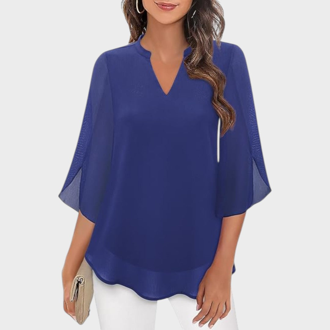 SERENA – ELEGANT FLOW ¾ SLEEVE BLOUSE