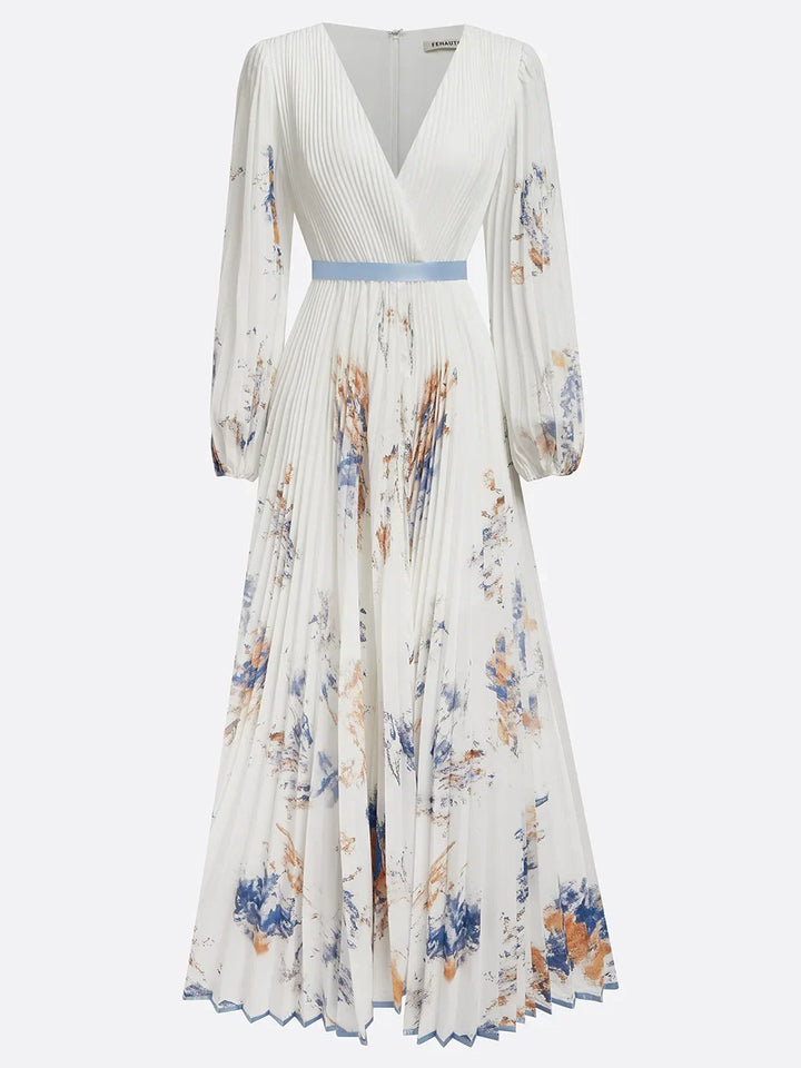 ISABELLE – ELEGANT PLEATED MAXI DRESS
