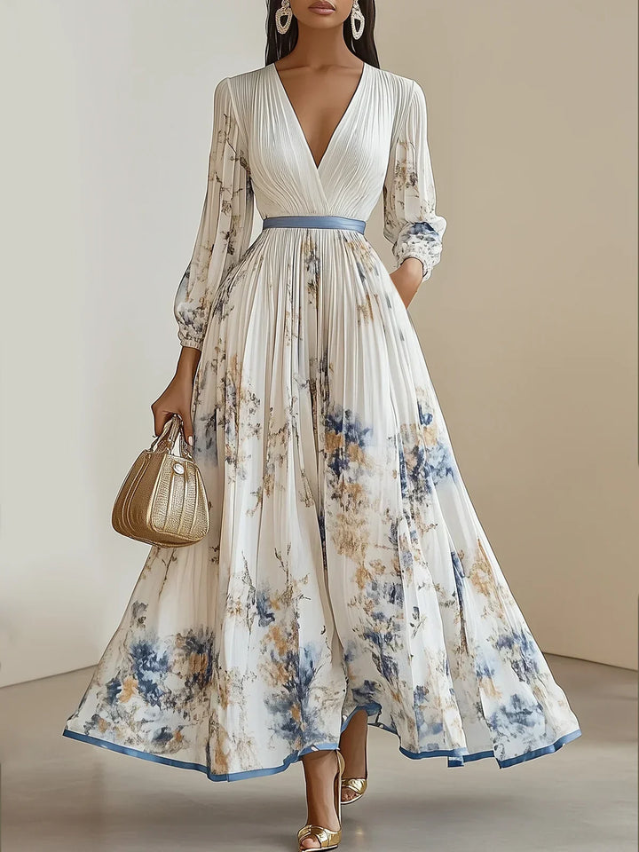ISABELLE – ELEGANT PLEATED MAXI DRESS