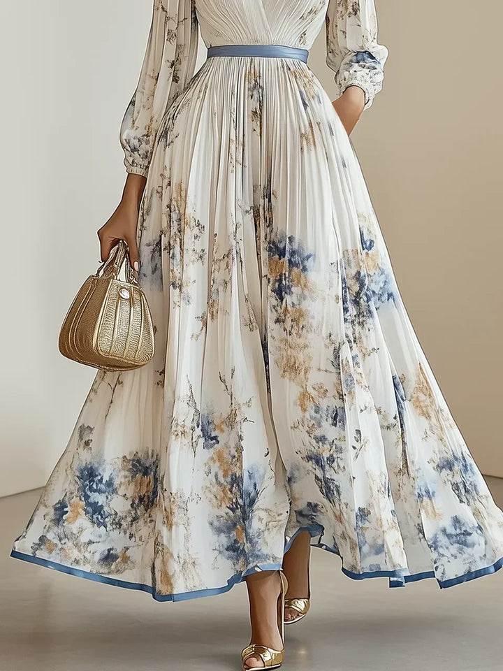 ISABELLE – ELEGANT PLEATED MAXI DRESS