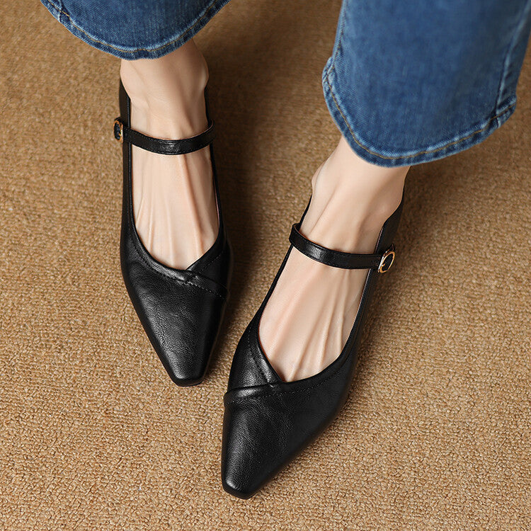 ISLA – ELEGANT POINTED-TOE MARY JANES