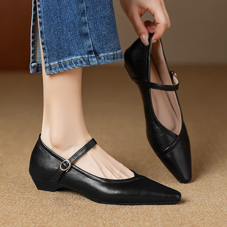 ISLA – ELEGANT POINTED-TOE MARY JANES