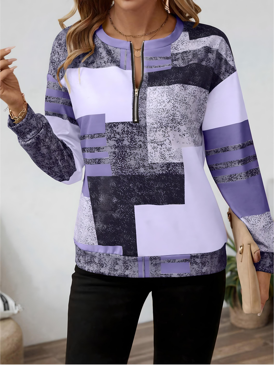 BELLE – MODERN ZIP FRONT BLOUSE