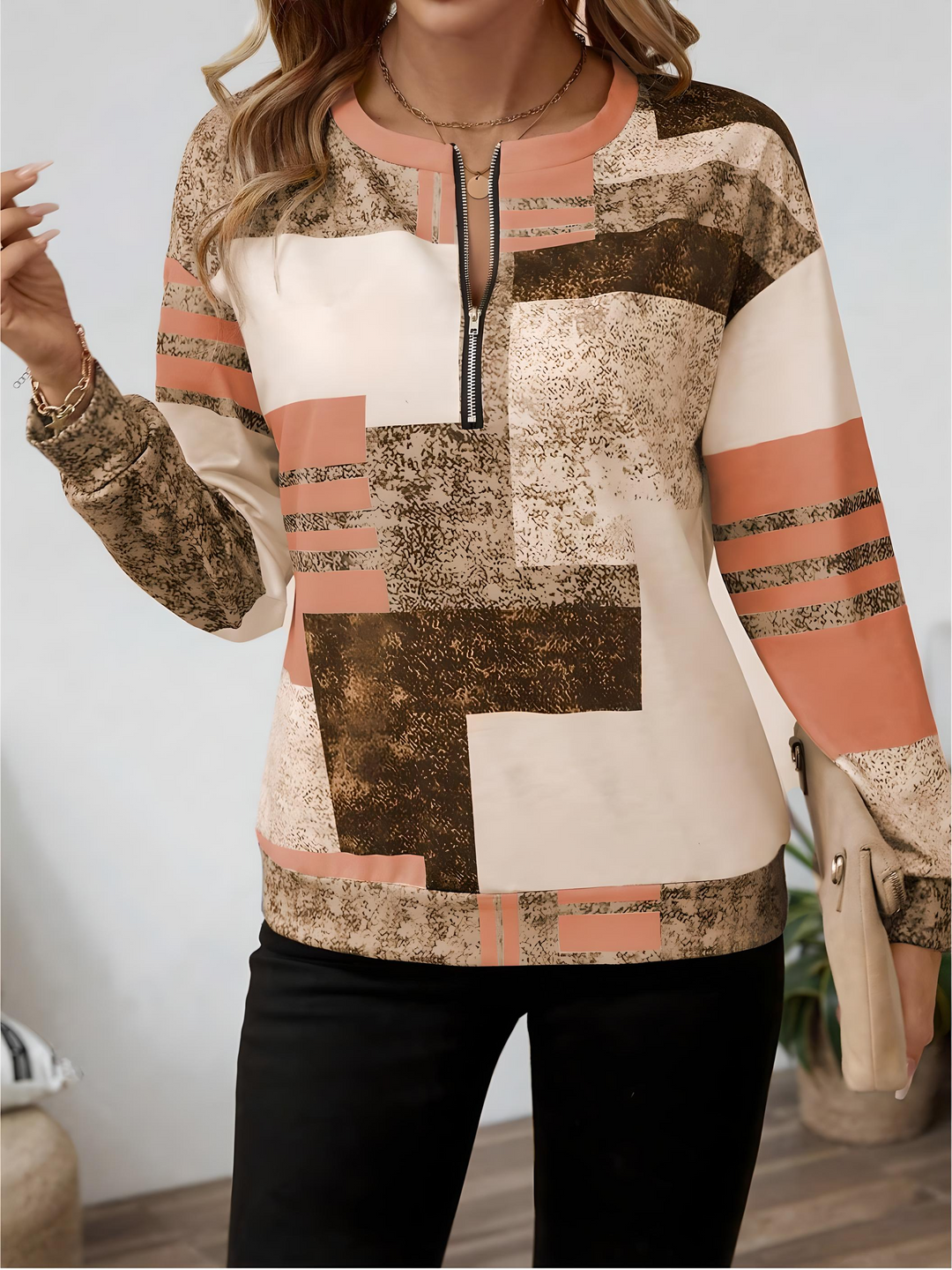 BELLE – MODERN ZIP FRONT BLOUSE