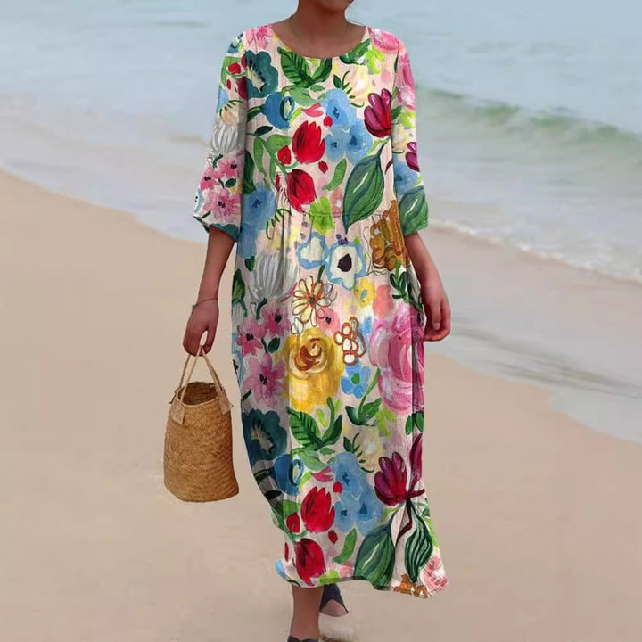 MARIS – VIBRANT FLORAL MAXI DRESS