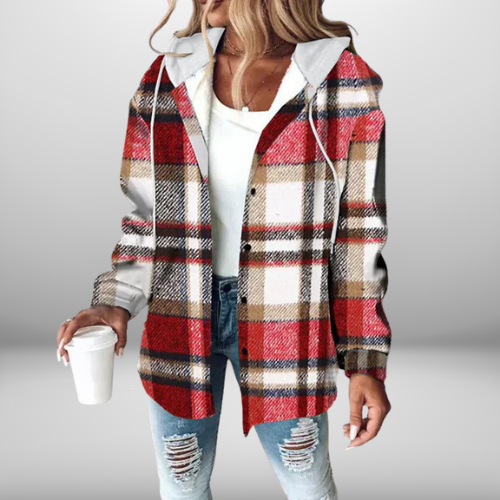 DESTINY – PLAID HOODED SHACKET