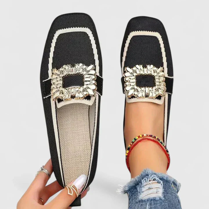 VERONICA – SPARKLING SQUARE-TOE LOAFERS