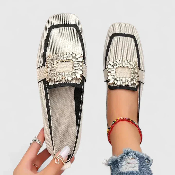 VERONICA – SPARKLING SQUARE-TOE LOAFERS
